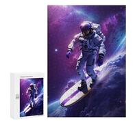 300 PCS Astronaut Surfing Galaxy Puzzle pour Adultes Jeux Relaxants Coupe De Précision Anniversaire Et Noël 300 PCS