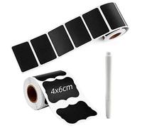 300 pcs autocollant étiquettes tableau noir, Étiquettes d'étiquettes de pot de rangement de cuisine d'étiquettes de pot d'épices pour pots, Kit d'autocollants de tableau noir avec 1 stylet effaçable