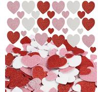 300 PCS Autocollants Cœur en Mousse, Autocollants en Mousse de Paillettes, Autocollant Cœur Brillant EVA, Gommette pour Carte, Fête, Bonne Fête Papa, Artisanat Créatif et Décoration