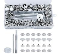 300 PCS Bouton Pression Metal, Boutons Pression Metalliques pour Cuir, Avec 3 outils de fixation pour vêtements, jeans, cuir, sac à main, bricolage