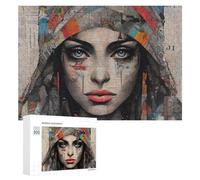 300 PCS Casse-têtes pour Adolescents Abstract Woman's Portrait with Newspaper Background Casse-têtes pour Adultes Jeu Pratique Défi Difficile Cadeaux Uniques pour Anniversaire Et Noël 300 PCS