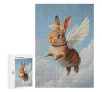 300 PCS Casse-têtes pour Adolescents Angel Bunny in Flight-1 Casse-têtes pour Adolescents Activités Familiales pour Anniversaire, Noël Et Cadeaux Uniques 300 PCS