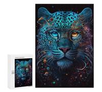 300 PCS Casse-têtes pour Adolescents Colorful Leopard with Glasses Art Print -1 Casse-têtes pour Adolescents Activités Familiales pour Anniversaire, Noël Et Cadeaux Uniques 300 PCS