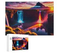 300 PCS Casse-têtes pour Adolescents Enchanted Sunset Waterfall Landscape Casse-têtes pour Adultes Jeu Pratique Défi Difficile Cadeaux Uniques pour Anniversaire Et Noël 300 PCS
