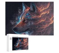 300 PCS Casse-têtes pour Adolescents Flame Wolf Digital Art Casse-têtes pour Adultes Jeu Pratique Défi Difficile Cadeaux Uniques pour Anniversaire Et Noël 300 PCS