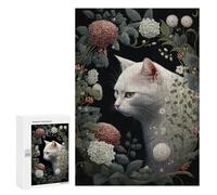 300 PCS Casse-têtes pour Adolescents Floral Cat Portrait-6 Casse-têtes pour Adolescents Activités Familiales pour Anniversaire, Noël Et Cadeaux Uniques 300 PCS