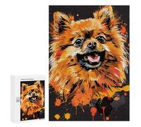 300 PCS Casse-têtes pour Adolescents Fluffy Pomeranian Art Print Casse-têtes pour Adolescents Activités Familiales pour Anniversaire, Noël Et Cadeaux Uniques 300 PCS