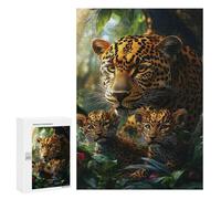 300 PCS Casse-têtes pour Adolescents Leopard Family in Amazon Rainforest Casse-têtes pour Adolescents Activités Familiales pour Anniversaire, Noël Et Cadeaux Uniques 300 PCS
