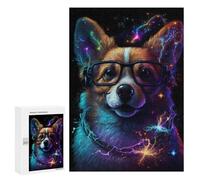300 PCS Casse-têtes pour Adolescents Neon Corgi Glasses Art Print -1 Casse-têtes pour Adolescents Activités Familiales pour Anniversaire, Noël Et Cadeaux Uniques 300 PCS