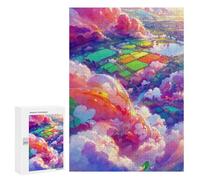 300 PCS Casse-têtes pour Adolescents Rainbow Fields in The Sky Casse-têtes pour Adultes Jeu Pratique Défi Difficile Cadeaux Uniques pour Anniversaire Et Noël 300 PCS