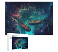 300 PCS Casse-têtes pour Adolescents Underwater Fantasy A Luminous Cave Adventure Casse-têtes pour Adultes Jeu Pratique Défi Difficile Cadeaux Uniques pour Anniversaire Et Noël 300 PCS