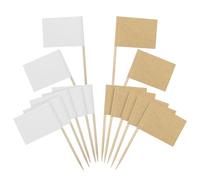 300 Pcs Drapeaux de Cure-Dents Vierges Drapeau en Papier Kraft Cure-Dent de Cocktail Cupcake Picks de Fruits pour Cupcake Toppers Gâteau de Fête Fournitures Alimentaires