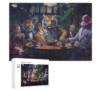 300 PCS Jeux De Puzzle pour Adolescents Animals in Formal Attire Enjoying Tea Party Jeux De Puzzle pour Adolescents : Détente, Divertissement Et Humour, Cadeaux Anti-Stress 300 PCS