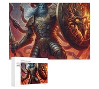 300 PCS Jeux De Puzzle pour Adolescents Dark Warrior with Horns and Flames Jeux De Puzzle pour Adolescents : Détente, Divertissement Et Humour, Cadeaux Anti-Stress 300 PCS