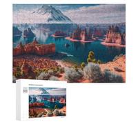 300 PCS Jeux De Puzzle pour Adolescents Desert Oasis with Snow-Capped Mountain Jeux De Puzzle pour Adolescents : Détente, Divertissement Et Humour, Cadeaux Anti-Stress 300 PCS