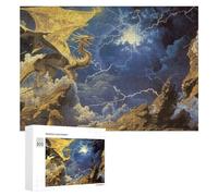 300 PCS Jeux De Puzzle pour Adolescents Dragon Vs. Knight Fantasy Artwork Jeux De Puzzle pour Adolescents : Détente, Divertissement Et Humour, Cadeaux Anti-Stress 300 PCS