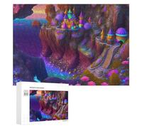 300 PCS Jeux De Puzzle pour Adolescents Fantasy Castle on A Rainbow Cliff Jeux De Puzzle pour Adolescents : Détente, Divertissement Et Humour, Cadeaux Anti-Stress 300 PCS