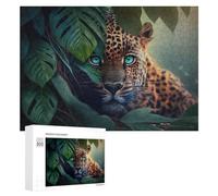 300 PCS Jeux De Puzzle pour Adolescents Leopard in Lush Jungle Jeux De Puzzle pour Adolescents : Détente, Divertissement Et Humour, Cadeaux Anti-Stress 300 PCS