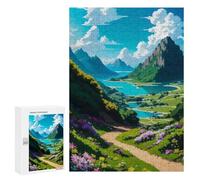 300 PCS Jeux De Puzzle pour Adolescents Mountain Valley with Path Jeux De Puzzle pour Adolescents : Détente, Divertissement Et Humour, Cadeaux Anti-Stress 300 PCS