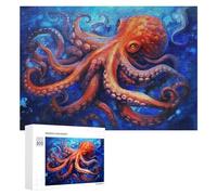 300 PCS Jeux De Puzzle pour Adolescents Oceanic Octopus Majesty-1 Jeux De Puzzle pour Adolescents : Détente, Divertissement Et Humour, Cadeaux Anti-Stress 300 PCS