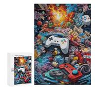 300 PCS Jeux De Puzzle pour Adolescents Video Game Controllers in Chaos Jeux De Puzzle pour Adolescents : Détente, Divertissement Et Humour, Cadeaux Anti-Stress 300 PCS