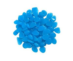 300 PCS Lumineuses Cailloux, Galet Lumineux, Caillou Phosphorescent, Galets Lumineux Cailloux, Galets Brillants Décoratifs pour Extérieur Jardin Aquarium Galets Lumineux qui Brillent Dans Noir, Bleu