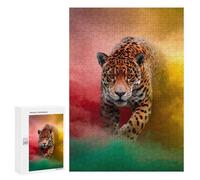 300 PCS Puzzle Amazon Jaguar in Colorful Smoke Puzzles pour Adultes : des Cadeaux Amusants pour Toute La Famille, Parents Et Enfants 300 PCS