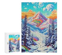 300 PCS Puzzle Colorful Winter Wonderland Puzzle pour Adolescents Course De Vitesse Manuelle Liste De Souhaits avec Le Père Noël Jouets Jeux Éducatifs 300 PCS