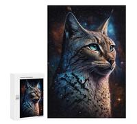 300 PCS Puzzle Cosmic Lynx Portrait-10 Puzzle pour Adolescents Course De Vitesse Manuelle Liste De Souhaits avec Le Père Noël Jouets Jeux Éducatifs 300 PCS