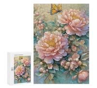 300 PCS Puzzle Floral Harmony with Butterfly Puzzle pour Adolescents Course De Vitesse Manuelle Liste De Souhaits avec Le Père Noël Jouets Jeux Éducatifs 300 PCS