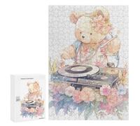 300 PCS Puzzle Floral Teddy Bear DJ Set Puzzle pour Adolescents Course De Vitesse Manuelle Liste De Souhaits avec Le Père Noël Jouets Jeux Éducatifs 300 PCS