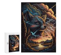 300 PCS Puzzle Fox Spirit Lightning Storm -1 Puzzles pour Adultes : des Cadeaux Amusants pour Toute La Famille, Parents Et Enfants 300 PCS