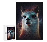 300 PCS Puzzle Galactic Llama Portrait Puzzle pour Adolescents Course De Vitesse Manuelle Liste De Souhaits avec Le Père Noël Jouets Jeux Éducatifs 300 PCS