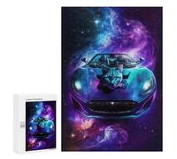 300 PCS Puzzle Galaxy Cat Convertible Car Art Print Puzzle pour Adolescents Course De Vitesse Manuelle Liste De Souhaits avec Le Père Noël Jouets Jeux Éducatifs 300 PCS