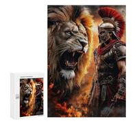 300 PCS Puzzle Gladiator Vs. Lion Epic Battle -1 Puzzle pour Adolescents Course De Vitesse Manuelle Liste De Souhaits avec Le Père Noël Jouets Jeux Éducatifs 300 PCS