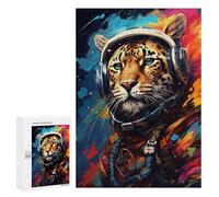 300 PCS Puzzle Leopard Astronaut in Space Puzzles pour Adultes : des Cadeaux Amusants pour Toute La Famille, Parents Et Enfants 300 PCS