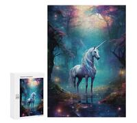 300 PCS Puzzle Magical Unicorn Forest Scene Puzzle pour Adolescents Course De Vitesse Manuelle Liste De Souhaits avec Le Père Noël Jouets Jeux Éducatifs 300 PCS