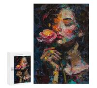 300 PCS Puzzle pour Adolescents Abstract Floral Portrait Painting Puzzles pour Adultes - Défi Difficile - Activités Amusantes À La Maison pour Les Jeux 300 PCS