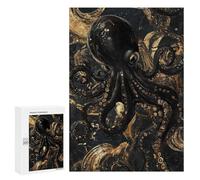 300 PCS Puzzle pour Adolescents Abstract GoldBlack Octopus Puzzle Adulte, Jouet, Décoration Murale, Course De Vitesse Manuelle, Cadeaux Uniques pour Anniversaire Et Noël 300 PCS