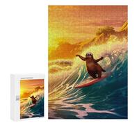 300 PCS Puzzle pour Adolescents Amazing Sloth Holiday Beac Puzzle pour Adultes Jouets Anti-Stress Analyse Et Logique Interaction Parent-Enfant 300 PCS