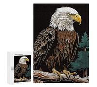 300 PCS Puzzle pour Adolescents Bald Eagle in Forest Puzzle pour Adultes Jouets Anti-Stress Analyse Et Logique Interaction Parent-Enfant 300 PCS