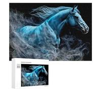 300 PCS Puzzle pour Adolescents Blue Horse in Motion -1 Puzzles pour Adolescents, Jouets Anti-Stress, Passe-Temps, Défi Éducatif