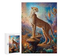 300 PCS Puzzle pour Adolescents Celestial Cheetah Puzzle Adulte, Jouet, Décoration Murale, Course De Vitesse Manuelle, Cadeaux Uniques pour Anniversaire Et Noël 300 PCS