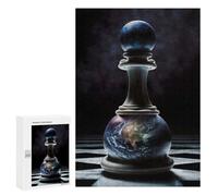 300 PCS Puzzle pour Adolescents Chess Pawn Earth Puzzle Adulte, Jouet, Décoration Murale, Course De Vitesse Manuelle, Cadeaux Uniques pour Anniversaire Et Noël 300 PCS