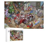 300 PCS Puzzle pour Adolescents Christmas Chaos A Family Gathering Puzzles pour Adolescents, Jouets Anti-Stress, Passe-Temps, Défi Éducatif