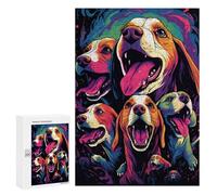 300 PCS Puzzle pour Adolescents Colorful Beagle Compilation Puzzles pour Adultes - Défi Difficile - Activités Amusantes À La Maison pour Les Jeux 300 PCS