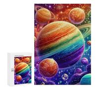 300 PCS Puzzle pour Adolescents Colorful Galaxy Planets Puzzles pour Adultes - Défi Difficile - Activités Amusantes À La Maison pour Les Jeux 300 PCS