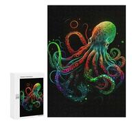 300 PCS Puzzle pour Adolescents Colorful Neon Octopus Puzzle Adulte, Jouet, Décoration Murale, Course De Vitesse Manuelle, Cadeaux Uniques pour Anniversaire Et Noël 300 PCS