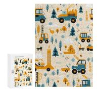 300 PCS Puzzle pour Adolescents Construction Vehicle Parade Puzzles pour Adolescents, Jouets Anti-Stress, Passe-Temps, Défi Éducatif