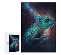 300 PCS Puzzle pour Adolescents Cosmic Chameleon Art Print Puzzle pour Adultes Jeux Amusants Décoration Intérieure Activités Amusantes À La Maison, 300 PCS